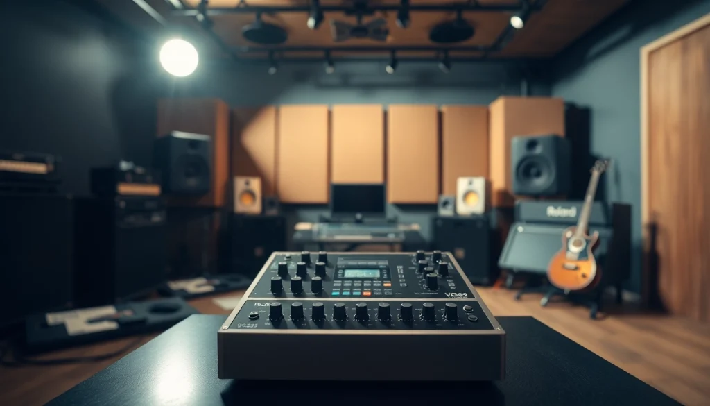 Showcase the VG99 guitar effects processor in a professional studio setting.